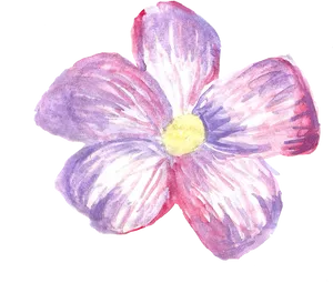 Watercolor Purple Flower Artwork PNG image