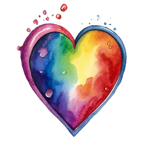 Watercolor Rainbow Heart Png 23 PNG image