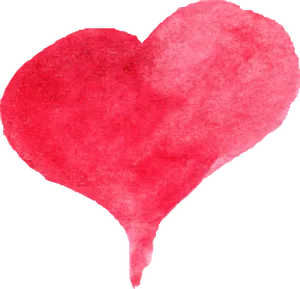 Watercolor Red Heart Artwork PNG image