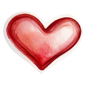 Watercolor Red Heart Emoji PNG Kiv PNG