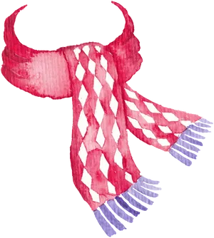 Watercolor Red Scarf Illustration PNG