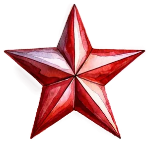Watercolor Red Star PNG 05232024 PNG