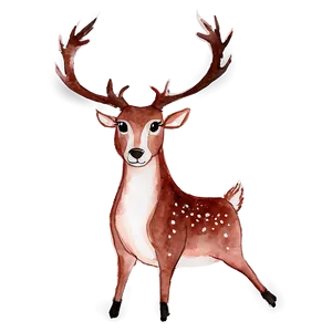 Watercolor Reindeer PNG 05212024