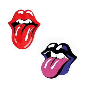 Watercolor Rolling Stones Tongue Png 84 PNG image