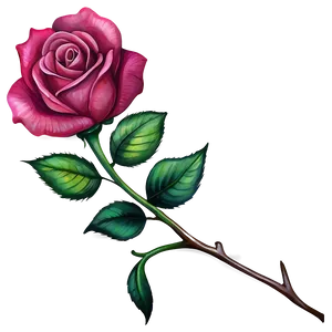 Watercolor Rose Tattoo Drawing Png 05252024 PNG image