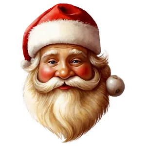 Watercolor Santa Face PNG 06282024 PNG