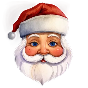 Watercolor Santa Face PNG 87