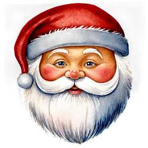 Watercolor Santa Face PNG Cbp