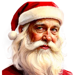 Watercolor Santa Face PNG Gtt