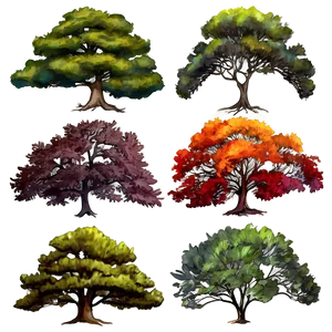 Watercolor Seasonal Trees Png Vuk5 PNG image