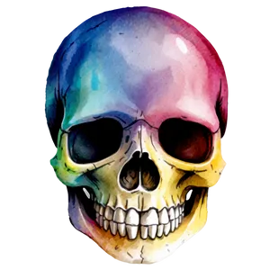 Watercolor Skull Painting Png D PNG image