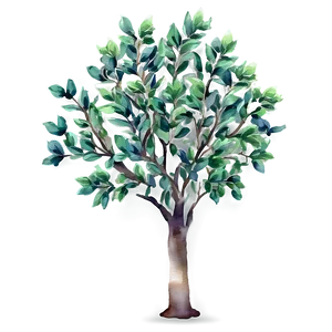 Watercolor Small Tree Png 06132024 PNG image