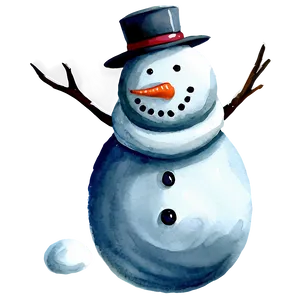 Watercolor Snowman Painting Png 4 PNG image