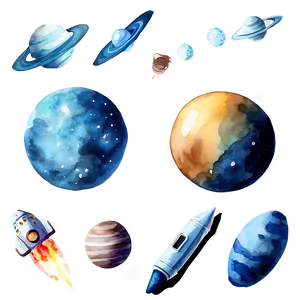 Watercolor Space Elements Png 53 PNG image