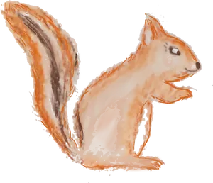 Watercolor Squirrel Artwork PNG