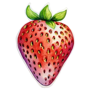 Watercolor Strawberry PNG 05042024