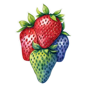 Watercolor Strawberry PNG Agh28