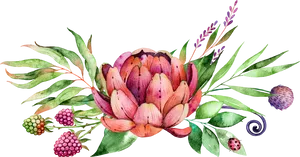 Watercolor Succulent Bouquet PNG image