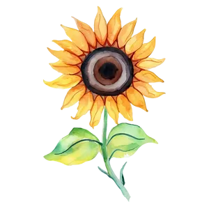 Watercolor Sunflower Artwork Design Png 52 PNG image