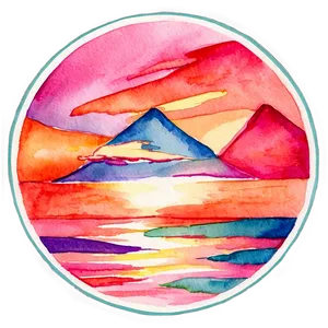 Watercolor Sunsets And Sunrises PNG Vle