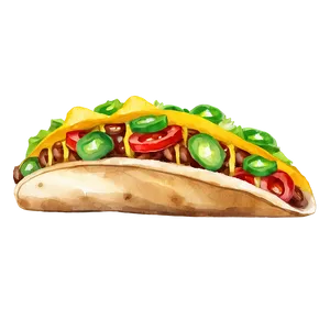 Watercolor Taco Clipart PNG 06262024