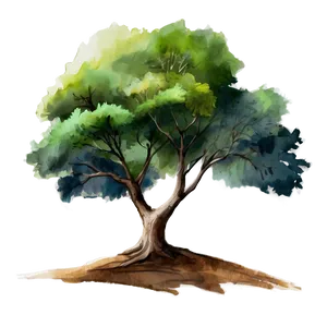 Watercolor Tree Elevation PNG 06262024