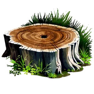 Watercolor Tree Stump PNG 10 PNG