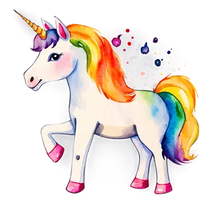 Watercolor Unicorn Clipart PNG 06262024