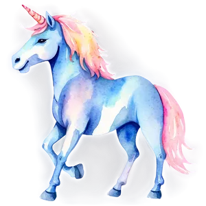 Watercolor Unicorn Clipart PNG 23