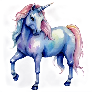 Watercolor Unicorn PNG 05032024