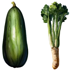 Watercolor Vegetables Set PNG 05032024