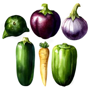 Watercolor Vegetables Set Png Sdl22 PNG image