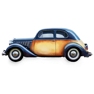Watercolor Vintage Cars PNG 27