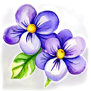 Watercolor Violet Flowers Png 05252024 PNG image