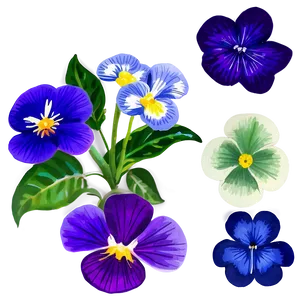 Watercolor Violet Flowers Png Qyr PNG image