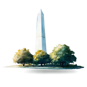 Watercolor Washington Monument Portrait Png 58 PNG image