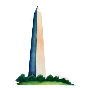 Watercolor Washington Monument Portrait PNG Ios55 PNG
