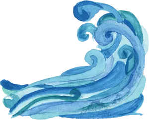 Watercolor Wave Artwork PNG image