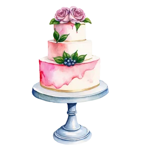 Watercolor Wedding Cake Png Qkk64 PNG image