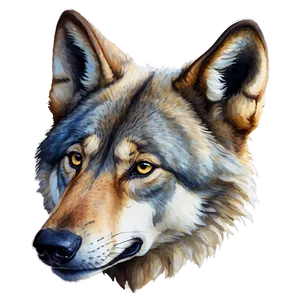 Watercolor Wolf Head Painting Png 21 PNG image