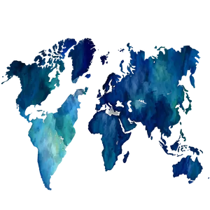 Watercolor World Map Png Ppo18 PNG image