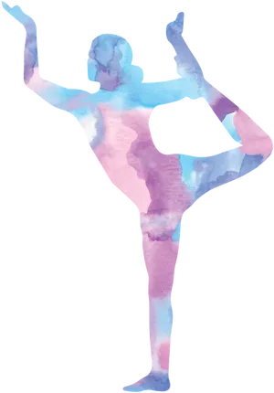 Watercolor Yoga Pose Natarajasana PNG image