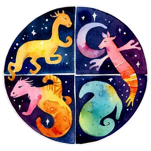 Watercolor Zodiac Signs PNG 05032024