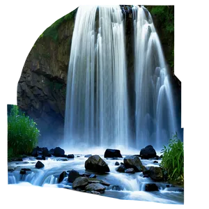 Waterfall And River Junction PNG 8