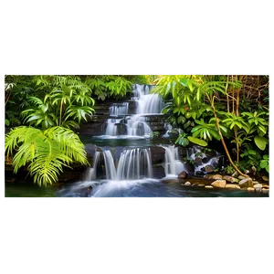 Waterfall And River Junction Png Avq PNG image