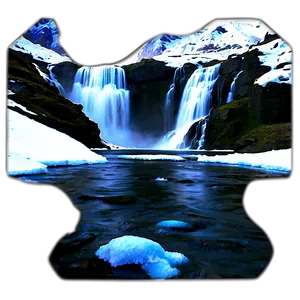 Waterfall And Snow-capped Peaks PNG Cws11 PNG