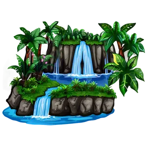 Waterfall In Deep Forest PNG Uuq51