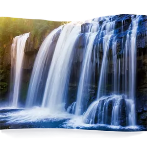 Waterfall In Golden Hour Light PNG 05212024 PNG