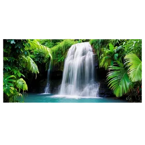 Waterfall In Lush Greenery PNG 31
