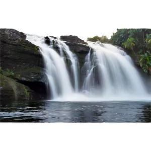 Waterfall In Misty Morning PNG Xni
